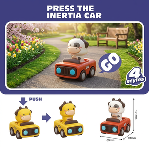Animal Press <b>Slide</b> Inertial Car Toy Manual Friction Racing Vehicle ABS <b>Plastic</b> Cartoon Baby Toddler Gift Educational Unisex 0-24 - Product Image 5