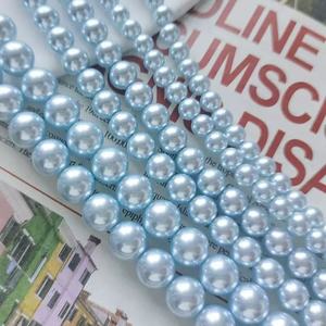 Perle sfuse in stock per la vendita, bellissime perle <span class=keywords><strong>blu</strong></span> 302 colore azzurro cielo per collane fai da te, orecchini, creazione di gioielli, perle da matrimonio - Product Image 6