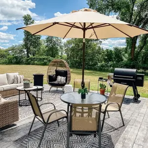 <span class=keywords><strong>Lit</strong></span> de plage lounge table de plage imprimée personnalisée parasol de marché en aluminium avec manivelle parasol parasol dans le jardin - Product Image 6