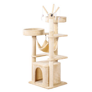 Fabricante Árbol para gatos en juguetes interactivos con tablero de rascar de sisal natural Casa de Castillo para gatos Casa de lujo para mascotas Cattery Cat Tower - Product Image 1