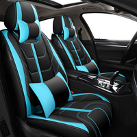 Housses de siège avant, protecteurs de siège de voiture en tissu respirant et en cuir, compatibles avec la plupart des camionnettes SUV berlines, noir