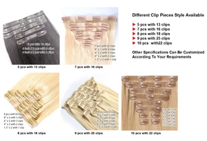 Extensions de Cheveux Clips Invisibles de Luxe Premium Cheveux Naturels Vierge Remy Européens Extensions à Clips Injectés Sans Couture - Product Image 5