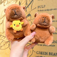Expédition rapide Porte-clés en peluche Capybara, en tissu polyester super doux, rembourré de coton PP, porte-clés animaux en peluche mignons