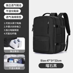 Vigoni <b>Backpack</b> 15 Inches Expansion Capacity Travel <b>Laptop</b> Bag <b>For</b> Men Women Everyday Use Solid Color Peacock Blue - Product Image 2