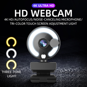 <span class=keywords><strong>Webcam</strong></span> USB pour PC avec autofocus, <span class=keywords><strong>60</strong></span> <span class=keywords><strong>FPS</strong></span>, diffusion en direct intelligente, cache de confidentialité, mode beauté 4K/2K/1080P, lumière d'appoint 3 couleurs, capteur CMOS - Product Image 4