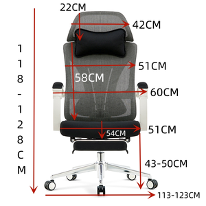Ventes d'usine de chaises de bureau ergonomiques pivotantes à dossier haut de gamme de luxe en maille <span class=keywords><strong>Chaise</strong></span> de jeu roulante pour le personnel - Product Image 3