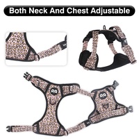 Harnais et laisse anti-traction pour chien en néoprène et cuir, personnalisable, tendance, réglable, réfléchissant, respirant, avec porte-sac à déjections à libération rapide