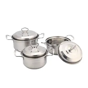 6Pcs Cooking Pot Set In Acciaio Inox 410 Set di Pentole Magazzino Mini Pentola di Cottura Pentola Con Coperchio In Acciaio Per Il Regalo