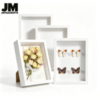 Bingkai Shadow Box MDF Berongga 3CM 5CM Kedalaman, Pemasangan Dinding, untuk Bunga Kering, Foto, Medali, Kenang-kenangan, Pajangan Kayu, Ukuran Kustom, Grosir