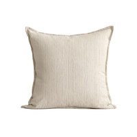 Taie d'oreiller moderne solide en coton et lin Jacquard Stripe Sofa Cushion Cover Living Room Home Decor