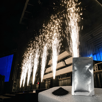 Machine à étincelles froides portable 750W, effet fontaine rotative, pour effets spéciaux, fontaine de poudre, feux d'artifice rotatifs, jet de mariage, 200g de poudre de titane