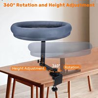 Nouveau design Lit de bureau pour chat à cadre en acier à hauteur réglable avec lit à rotation de 360 ° pour le bureau