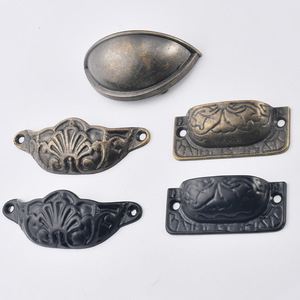 Furniture Handle Shell Drawer Oval Zinc Alloy Traditional Style Durable Cabinet Hardware - Product Image 2