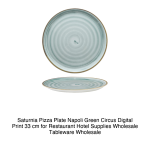 Plato para Pizza Saturnia Napoli Verde con Impresión Digital Circus de 33 cm para Restaurante, Hotel, Suministros al por Mayor, Vajilla al por Mayor - Product Image 2