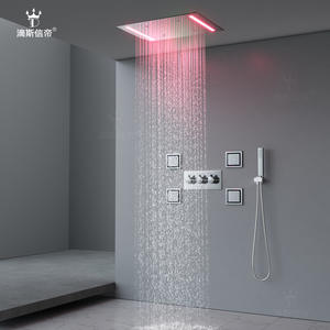 Ensemble de douche LED Dipsidai 500x360mm, montage mural, installation encastrée au plafond, effet pluie, massage, contrôle de la température - Product Image 1