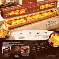 Boîte à tartelettes aux œufs extra-longue de 60 cm, boîte en carton d'emballage, avec fenêtre, personnalisable