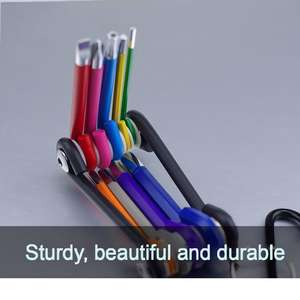 Jeu de clés hexagonales pliantes en acier au chrome-vanadium, 9 pièces, code couleur et poli miroir pour réparation de vélo et entretien du cyclisme, outil métrique - Product Image 3