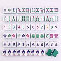 Jeu de Mahjong et de Poker Américain de Luxe en Acrylique Vert, 160 Tuiles, Kit pour 4 Joueurs, Résistant à l'Eau, Pliable, Portable, Cadeau de Voyage