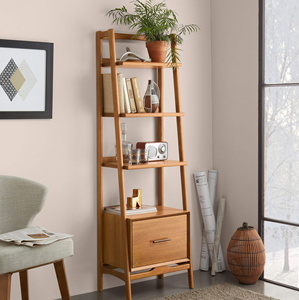 Estantería de diseño de mediados de siglo Juego de estantería apilable para muebles de interior minimalistas estrechos anchos de 3 piezas - Product Image 5