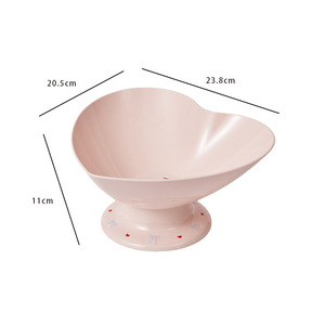 Heart Shaped Fruit Plate Creamy Yellow Cherry Blossom Pink <b>Plastic</b> Coffee <b>Table</b> Dish Household Daily Necessities - Product Image 5