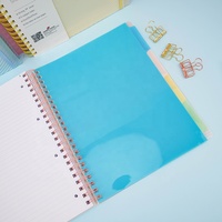 Carnet de notes vintage à rayures géométriques, 60c, couverture transparente en PP, pour étudiants, A4, agenda en spirale