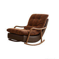 Fauteuil à bascule moderne de haute qualité en tissu doux et luxueux pour salon, fauteuil à bascule en bois doux pour l'intérieur, meubles de maison, fauteuil à bascule de loisirs
