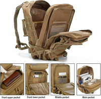Sac à dos de randonnée d'assaut tactique 45L Sac Moore personnalisé avec fermeture à glissière pour les sports de plein air et les aventures de combat