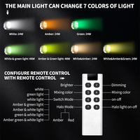 Projecteurs LED tout-terrain IP67 RGB jaunes puissants pour toit, 5, 6, 7, 9 pouces, à montage encastré, pour conduite hors route
