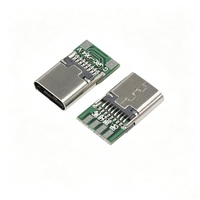 Conector USB Tipo C Macho para Soldar, Conector de Cable para PCB, Tipo C, 6 Pines