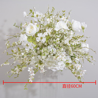 L-R087 Nouvelle conception de boules de fleurs artificielles personnalisées en saule des neiges, hortensia et rose pour la décoration de table de mariage et de fond de scène