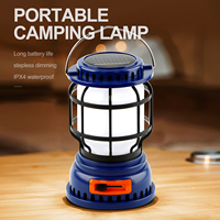 Extérieur ABS Corps Rechargeable Camping LED Lanterne Portable IP65 Étanche Lumière Chaude Jardin Lumière Solaire Lumière
