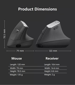 Ergonomic độ nét cao 2.4Ghz văn phòng không dây chuột dual-chế độ dọc thiết kế cầm tay USB giao diện <span class=keywords><strong>Mini</strong></span> cho nhân viên văn phòng - Product Image 6