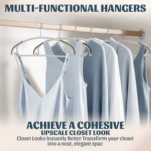 Perchas Delgadas y Duraderas de Plástico PET Ultrafinas Antideslizantes con Almohadilla de Goma para Ahorrar Espacio en Armarios y Baños, Diseño Moderno - Product Image 6