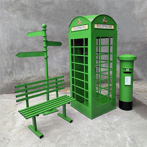 Grande cabine téléphonique londonienne, ensemble de 5 pièces, fleurs artificielles pour intérieur et extérieur, accessoires pour décor de toile de fond de mariage - Product Image 4