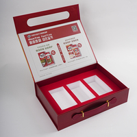 Boîte cadeau pliante en papier rouge personnalisée, imprimée, réutilisable, en matériaux recyclés, avec insert en mousse, emballage de luxe pour emballage haut de gamme