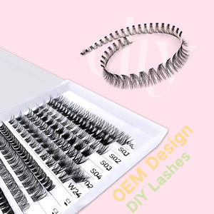 自有品牌批发韩国Pbt纤维100% 手工制作分段簇DIY睫毛延伸 - Product Image 1