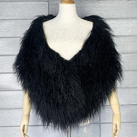Écharpe-châle en fausse fourrure longue et moelleuse, en plumes d'autruche artificielles teintées, marque privée