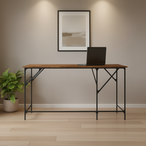 Bureau d'ordinateur en bois d'ingénierie, chêne fumé, 58,7 x 58,7 x 29,5, mobilier de bureau à domicile - Product Image 2