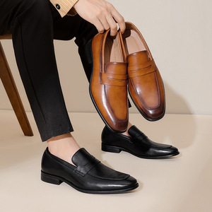 Zapatos Oxford de Cuero Genuino Versátiles y Elegantes con Cordones para Hombre - Zapatos Ligeros para Negocios, Eventos Formales, Bodas y Fiestas Nocturnas - Product Image 1
