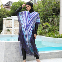 Haute qualité 4 pièces entièrement couvert musulman modeste maillots de bain maillots de bain S-6XL islamique maillots de bain Burkini Pour Femme Musulman
