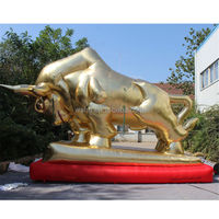 Statue de taureau doré gonflable, mascotte promotionnelle pour les événements commerciaux et financiers