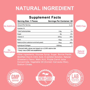 Compléments de collagène hydrolysé en gommes à marque privée, gommes de collagène à la biotine et à la vitamine C, gommes de <span class=keywords><strong>peptides</strong></span> de collagène - Product Image 3