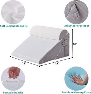 Coussin de lit en mousse à mémoire de forme de qualité supérieure - Support dorsal réglable pour s'asseoir au lit, coussin ergonomique pour la lecture et le sommeil - Product Image 4