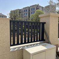 Panel de aluminio negro carbón con recubrimiento en polvo para valla, poste decorativo, tapa biselada y base acampanada para muro exterior de villa y jardín