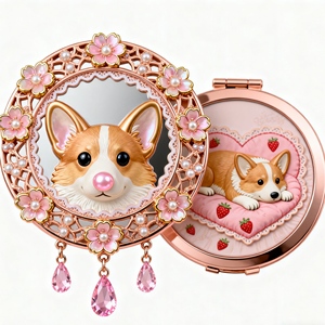 Unbreakable Travel <strong>Mirror</strong> Ultra Portable pink <strong>Dog</strong> Shiny Pocket <strong>Mirror</strong> Wholesale Mini Folding Rosegolden Cosmetic <strong>Mirror</strong> - Product Image 5