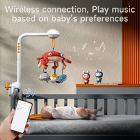 Mobile musical pour bébé Tumama, jouet de lit pour enfants, cloche de lit en plastique, mobile suspendu pour berceau avec projecteur, jouets pour bébé