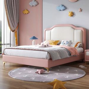 2025 venta al por mayor cama para niños cama de diseño Simple moderno para niños cómodos muebles de dormitorio de cuero conjunto en dormitorio de niños - Product Image 3