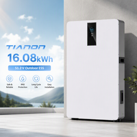 Batterie solaire LiFePO4 16 kWh pour extérieur, IP65, 51,2 V 314 Ah, hybride, communication CAN, qualité A, stockage résidentiel