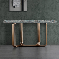 Table console en acier inoxydable de style italien moderne et contemporain, pour hôtel et salon