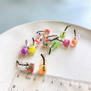 Mini Fruit Jar Charms | Resin <b>Miniature</b> Jar Charm Cup Pendants with Colorful Fruit Slice & Straw for Jewelry Making - Product Image 6